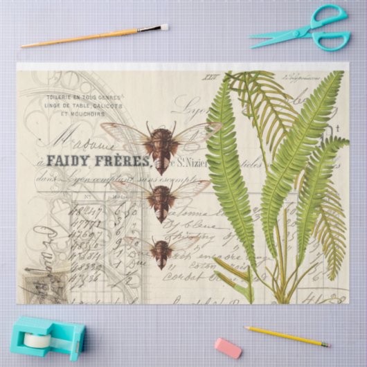 Fern Moth Apothecary Decoupage Tissue Paper Seidenpapier (Basteln)