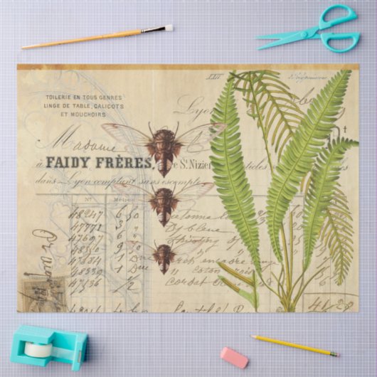 Fern Moth Apothecary Decoupage Tissue Paper Seidenpapier (Basteln)