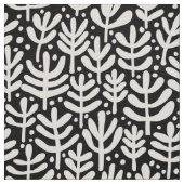 Fern Muster - Weiß auf Schwarz Stoff (Muster)