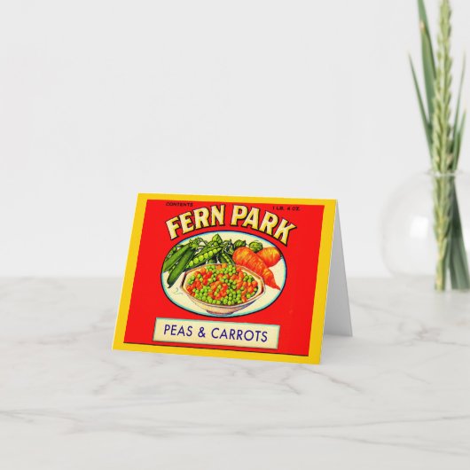 Fern Park Erbsen- und Karottenlabel der 30er Jahre (Vorderseite)