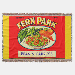 Fern Park Erbsen- und Karottenlabel der 30er Jahre Decke