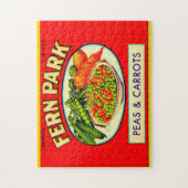 Fern Park Erbsen- und Karottenlabel der 30er Jahre Puzzle (Vertikal)