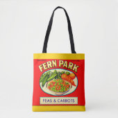 Fern Park Erbsen- und Karottenlabel der 30er Jahre Tasche (Vorderseite)
