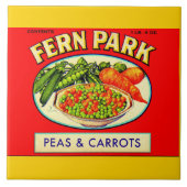 Fern Park-Erbsen- und Karottenlabel Fliese (Vorderseite)
