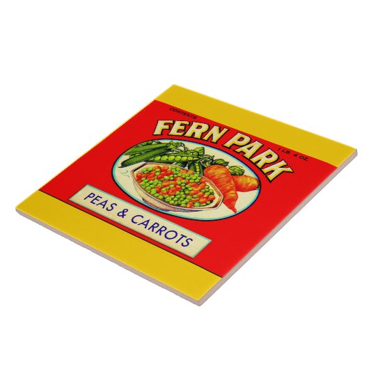 Fern Park-Erbsen- und Karottenlabel Fliese (Seite)