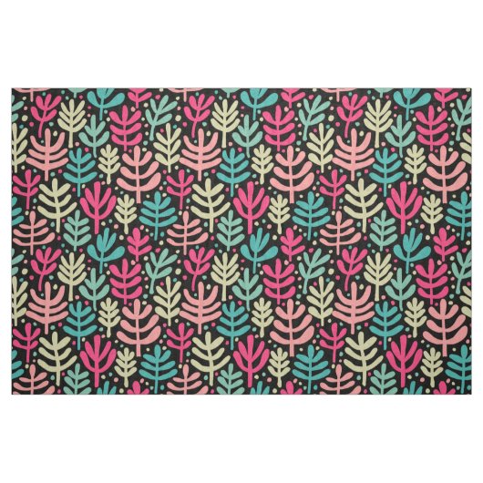 Fern Pattern - Fünf Farben auf schwarz Stoff (Fat Quarter (45,7 x 55,9 cm))