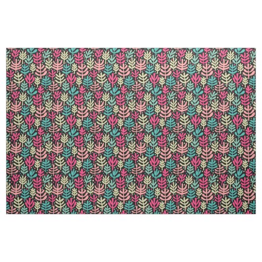 Fern Pattern - Fünf Farben auf schwarz Stoff (Yard (91,4 cm))