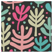 Fern Pattern - Fünf Farben auf schwarz Stoff (Nahaufnahme)