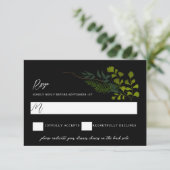 Fern Pepper Tree Blätter Garden Black RSVP Karte (Stehend Vorderseite)