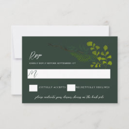 Fern Pepper Tree Blätter Garden Dark Green RSVP Karte