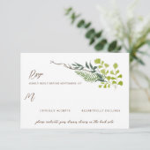 Fern Pepper Tree Blätter Garden Wedding RSVP Karte (Stehend Vorderseite)