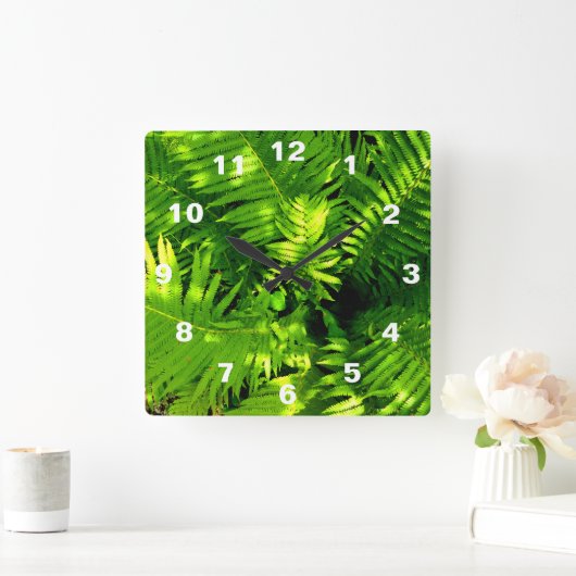 Fern Quadratische Wanduhr (Zuhause)