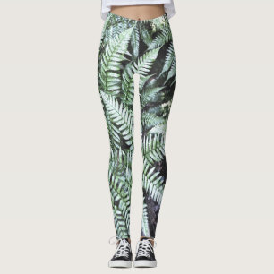 Fern Tropical Green Blätter Pflanze Waldland Folia Leggings