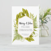 Fern und Eukalyptus Golden Frame Dankeskarte (Stehend Vorderseite)