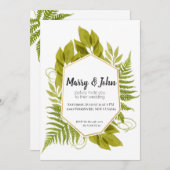 Fern und Eukalyptus Golden Frame Dankeskarte (Vorne/Hinten)