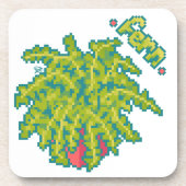 Fern, varen Pixelart, Pixel Art Getränkeuntersetzer (Vorderseite)