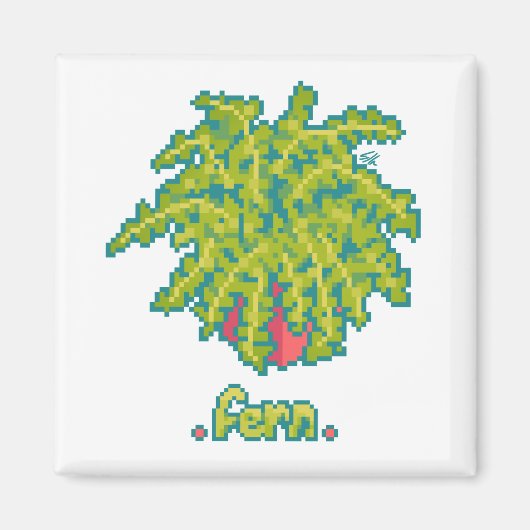 Fern, varen Pixelart, Pixel Art Magnet (Vorne)