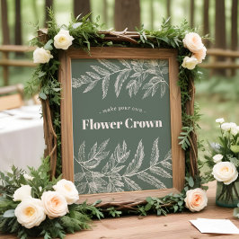 Fern Woodland Blume Kronenstation-Zeichen Poster