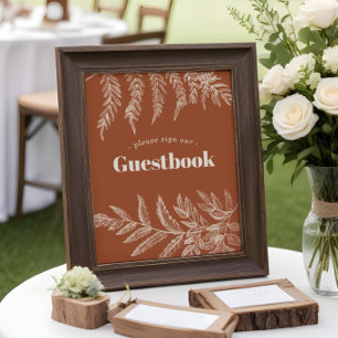 Fern Woodland Wedding Gästebuchunterschrift Poster