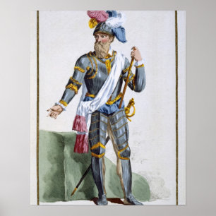 Fernand Cortez (1485-1547), graviert von Pierre Poster