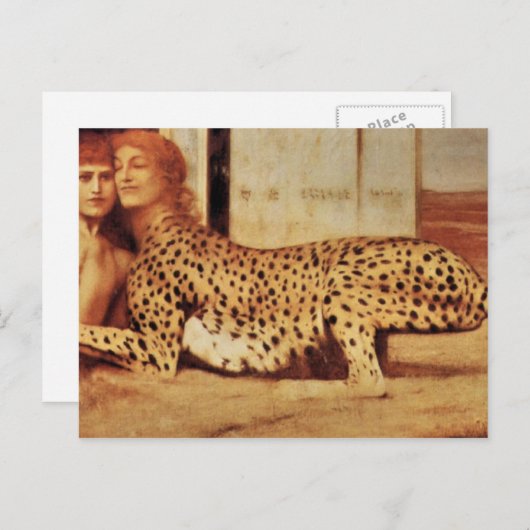 Fernand Khnopff - Die Zärtlichkeit der Sphinx Postkarte (Vorne/Hinten)