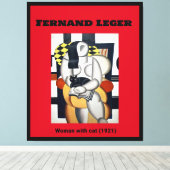 Fernand Leger: Frau mit Katze (1921) Leinwanddruck (Insitu (Holzboden))