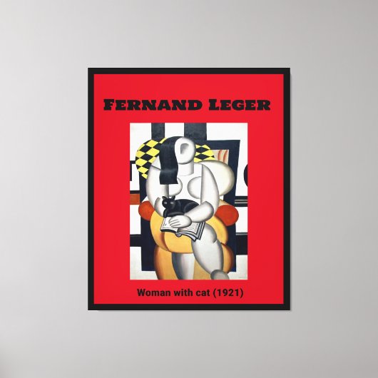 Fernand Leger: Frau mit Katze (1921) Leinwanddruck (Vorderseite)
