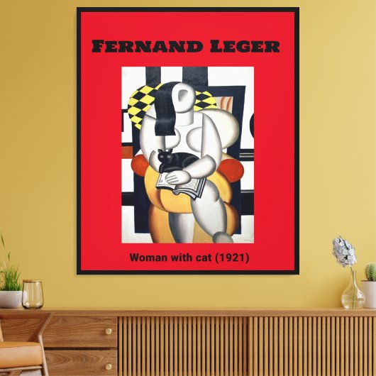 Fernand Leger: Frau mit Katze (1921) Leinwanddruck (Insitu (Wohnzimmer))