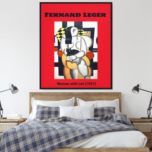 Fernand Leger: Frau mit Katze (1921) Leinwanddruck (Insitu (Schlafzimmer))