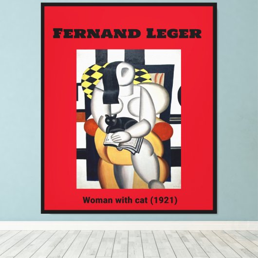 Fernand Leger: Frau mit Katze (1921) Leinwanddruck (Insitu (Holzboden))