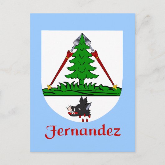 Fernandez-Familie Heraldic Shield Postkarte (Vorderseite)