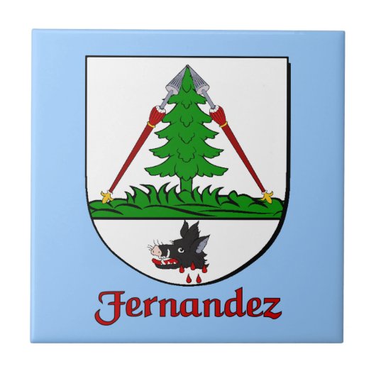 Fernandez Family Shield Decorative Tile Fliese (Vorderseite)