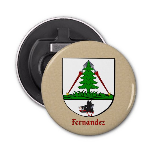 Fernandez Heraldic Arms on Parchstyle Back Flaschenöffner (Vorderseite)