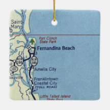 Fernandina Beach FL Vintage Karte