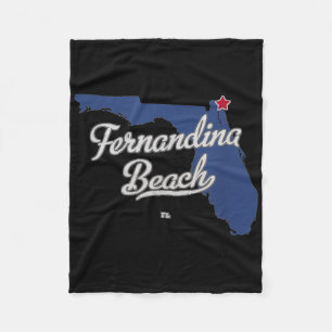 Fernandina Beach Florida Fl Karte Fleecedecke