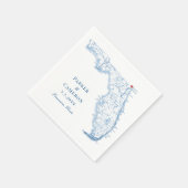 Fernandina Florida Karte Elegant Wedding Serviette (Ecke)