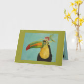 Fernando die Toucan Grußkarte Karte (Gelbe Blume)