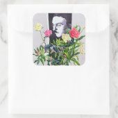Fernando Pessoa Quadratischer Aufkleber (Tasche)