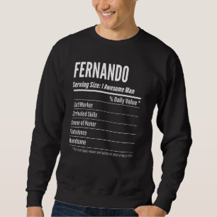 Fernando Serving Size Nutrition Label Kalorien Sweatshirt