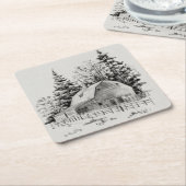 Fernbarschskizze I Rechteckiger Pappuntersetzer (angewinkelt)