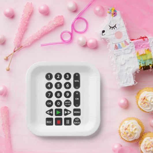Fernbedienung mit VCR-Taste Pappteller (Party)