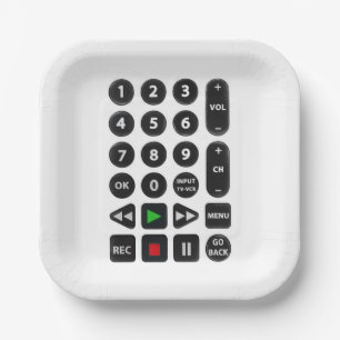 Fernbedienung mit VCR-Taste Pappteller