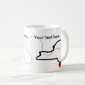 Fernbeziehung-bewegendes weggeschenk. CA-Ny Kaffeetasse (VorderseiteRechts)