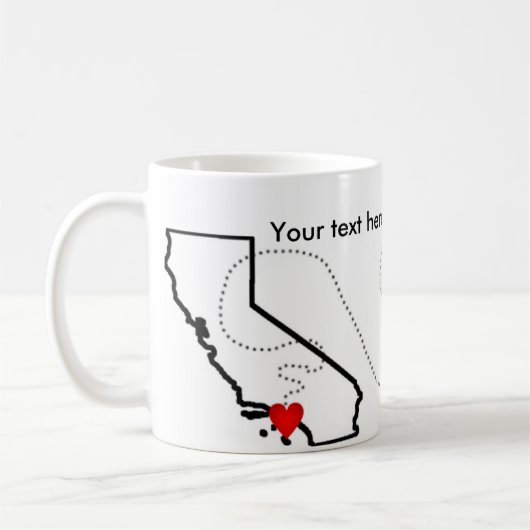 Fernbeziehung-bewegendes weggeschenk. CA-Ny Kaffeetasse (Links)