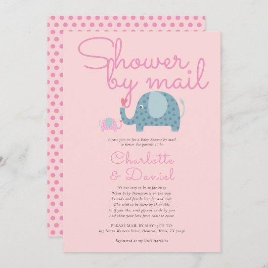 Ferndusche Einladung (Vorne/Hinten)