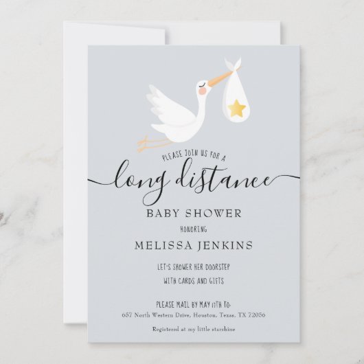 Ferndusche Sprinkle nach Mail Stork Einladung (Vorderseite)