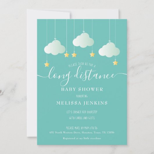 Ferndusche / Sprinkle per Post Einladung (Vorderseite)