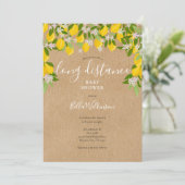 Ferndusche Sprinkle per Post Rustikale Zitrone Einladung (Stehend Vorderseite)