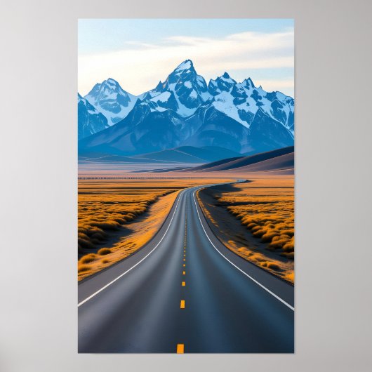 Ferne Bergspitzen Poster (Vorne)