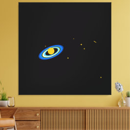 Ferne Saturn Adrift farbenfrohe Rings Weltraum Leinwanddruck